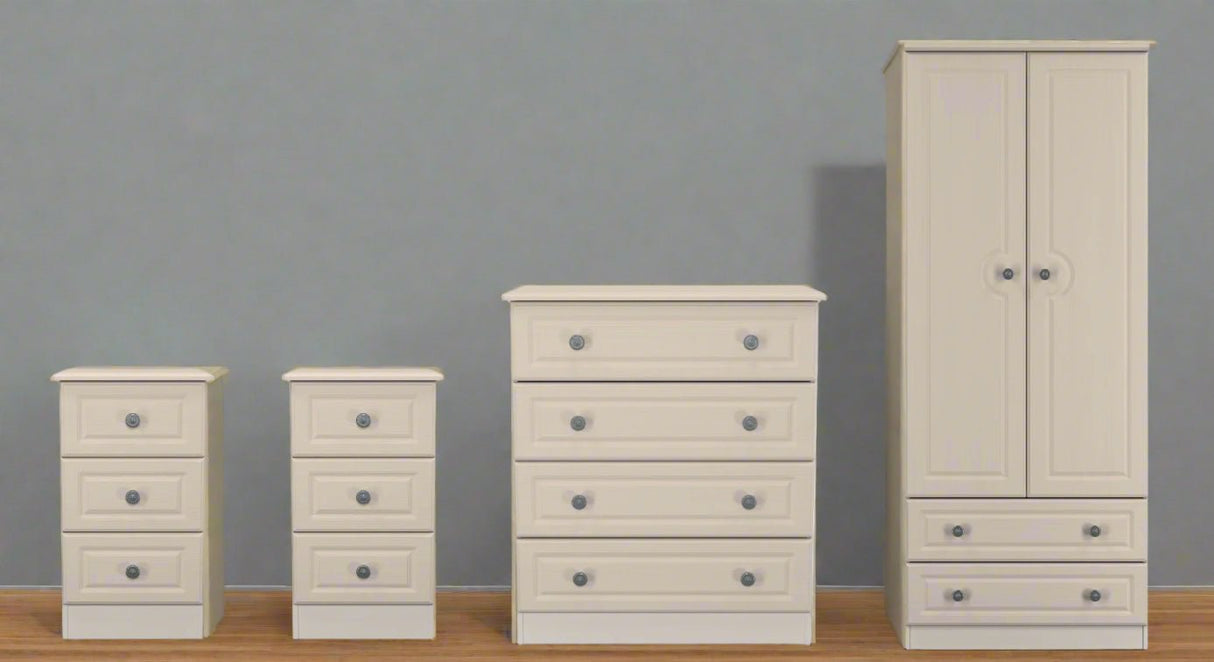 Pembroke 3 Drawer Bedsides, 4 Drawer Chest & Wardrobe - Welcome Furniture