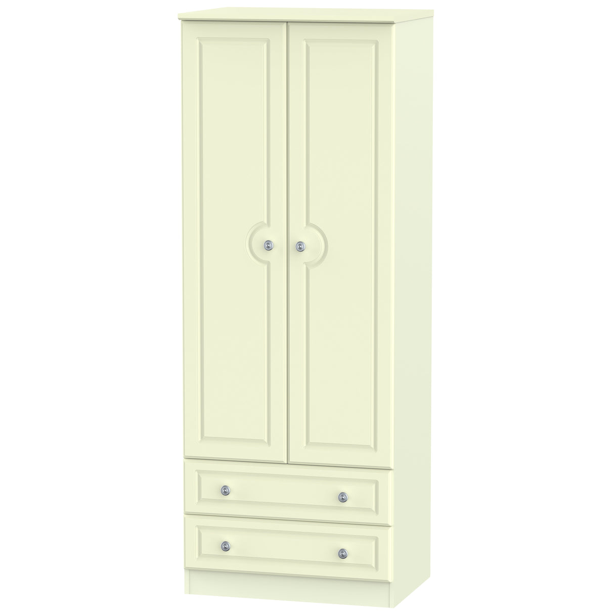 Pembroke Cream Tall 2 Door 2 Drawer Wardrobe - Welcome Furniture