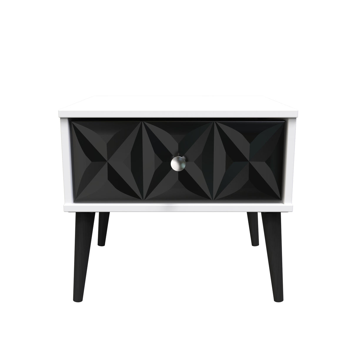 Pixel 1 Drawer Bedside Cabinet with Dark Scandinavian Legs - Welcome Furniture