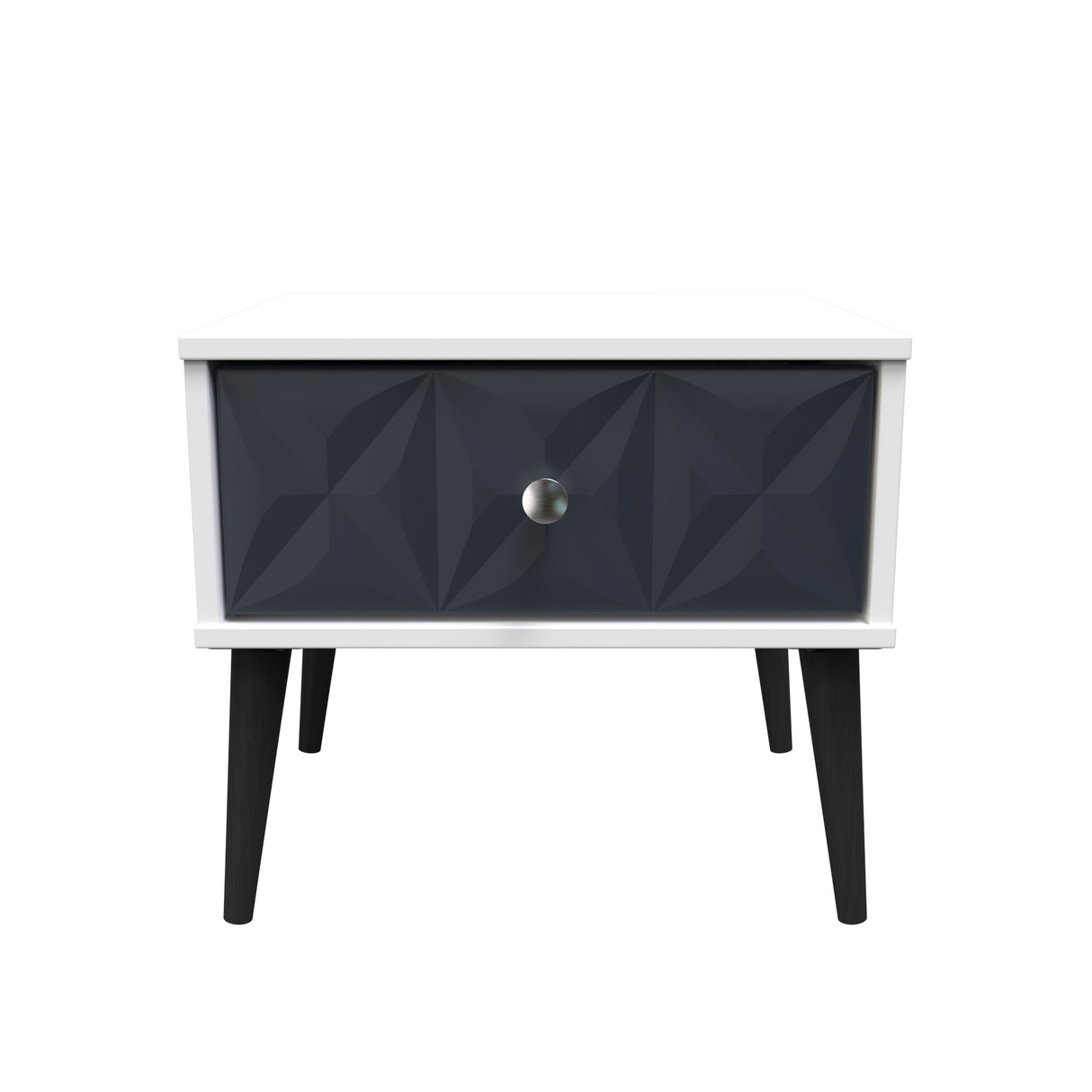 Pixel 1 Drawer Bedside Cabinet with Dark Scandinavian Legs - Welcome Furniture