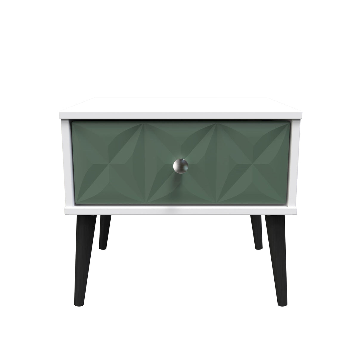Pixel 1 Drawer Bedside Cabinet with Dark Scandinavian Legs - Welcome Furniture