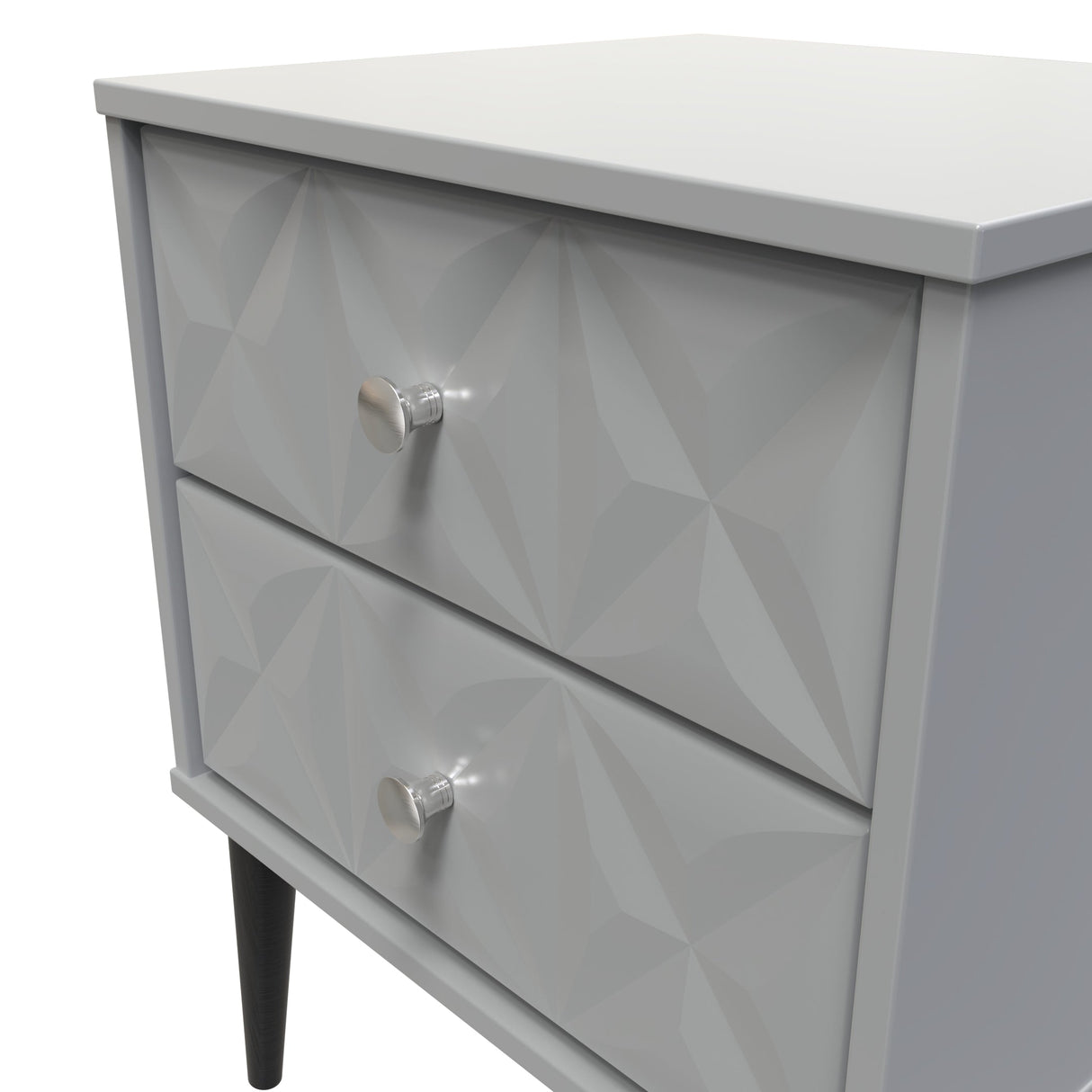 Pixel 2 Drawer Bedside Cabinet with Dark Scandinavian Legs - Welcome Furniture