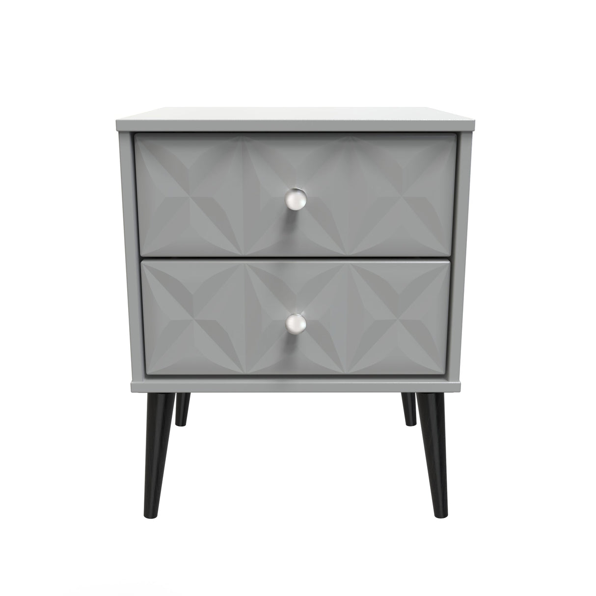 Pixel 2 Drawer Bedside Cabinet with Dark Scandinavian Legs - Welcome Furniture