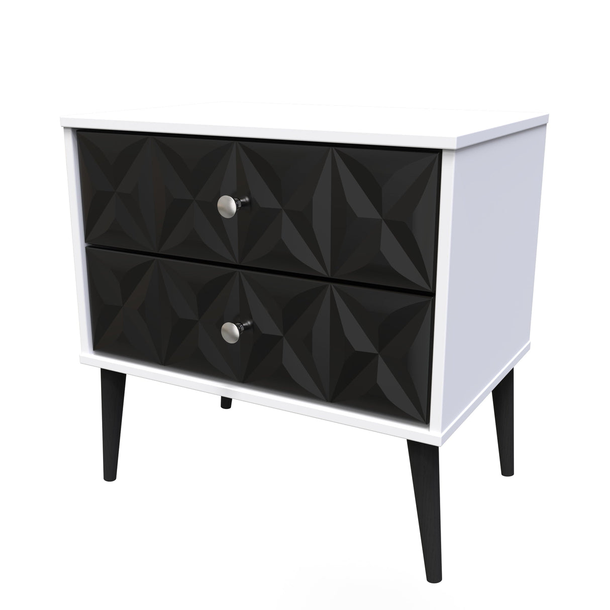 Pixel 2 Drawer Midi Chest with Dark Scandinavian Legs - Welcome Furniture