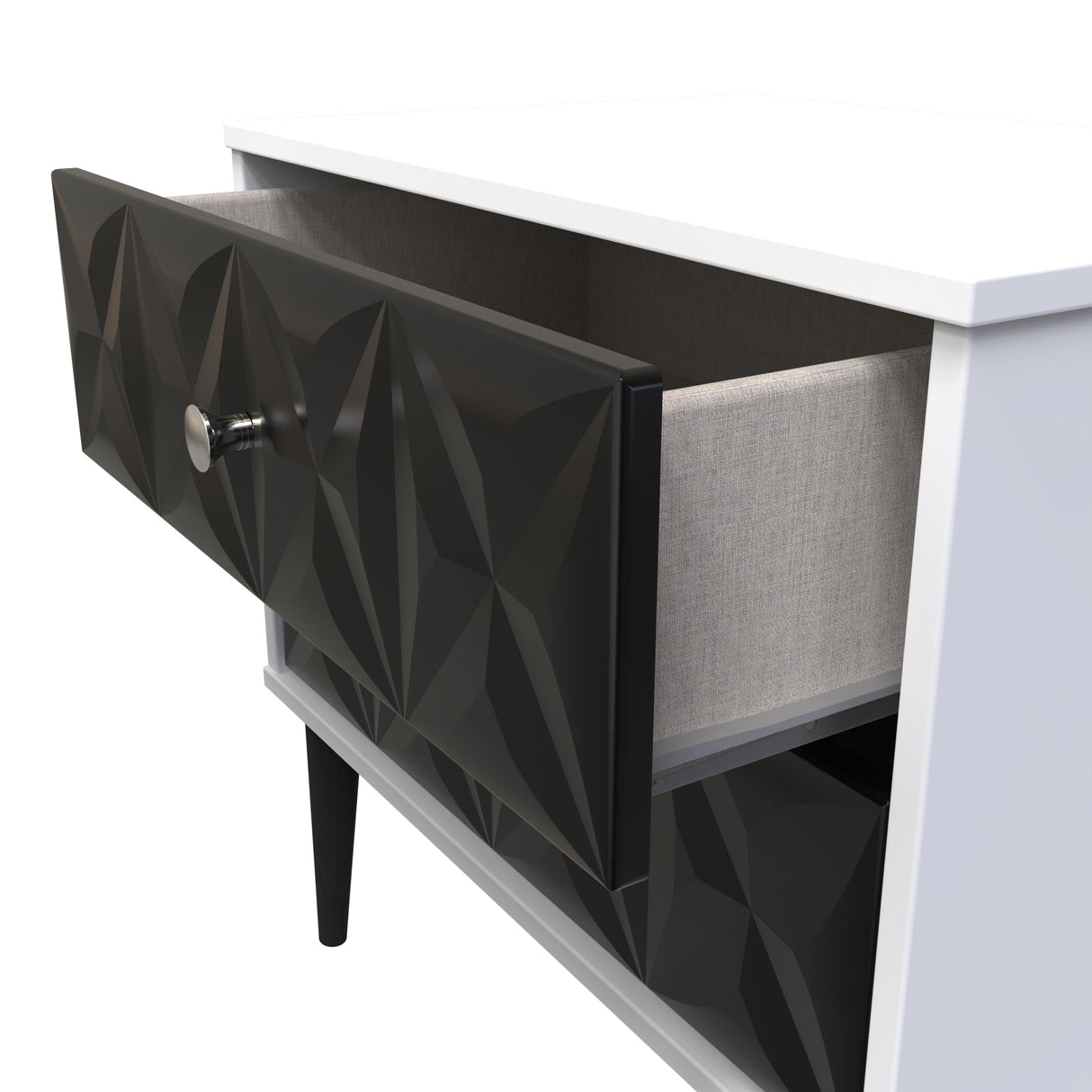 Pixel 2 Drawer Midi Chest with Dark Scandinavian Legs - Welcome Furniture