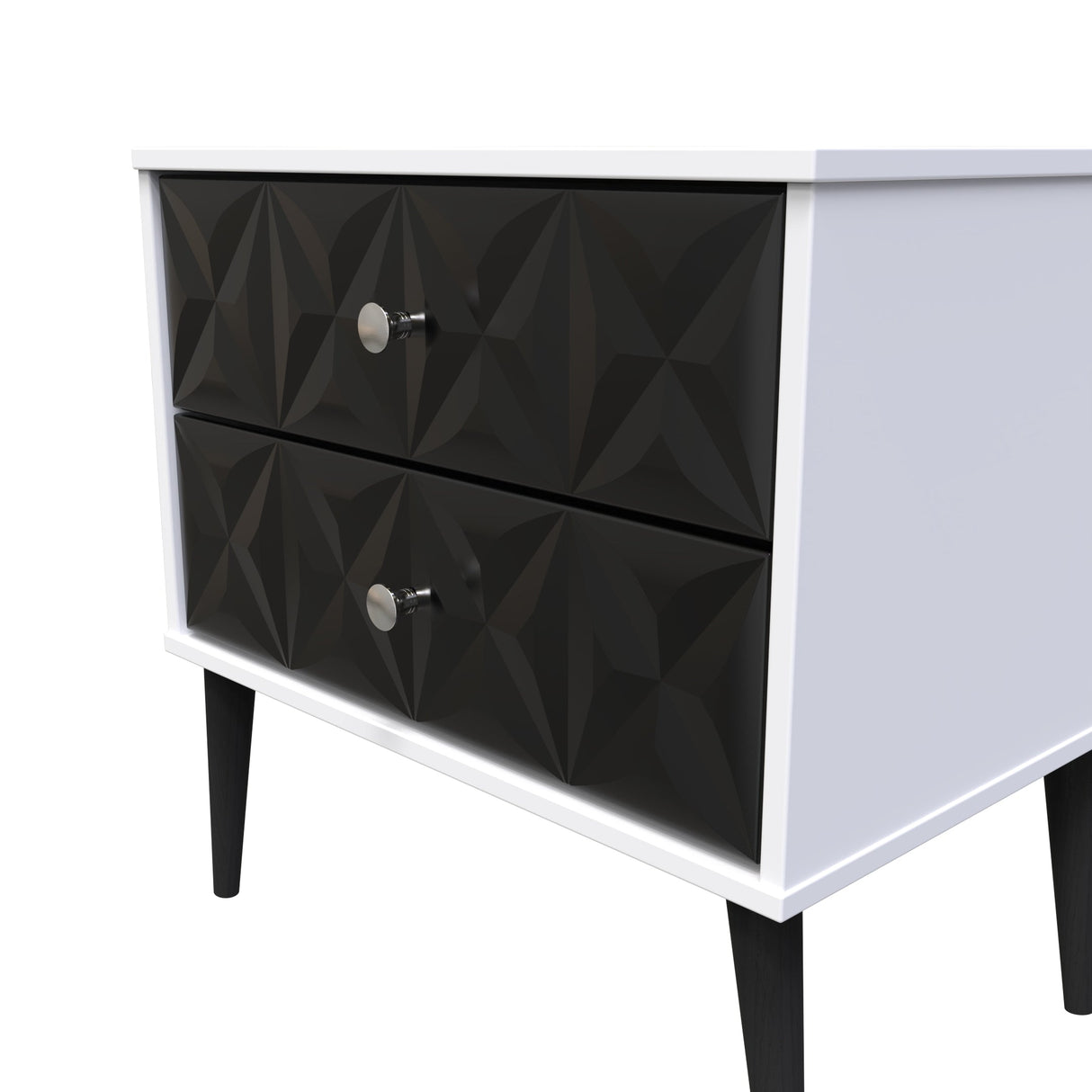 Pixel 2 Drawer Midi Chest with Dark Scandinavian Legs - Welcome Furniture