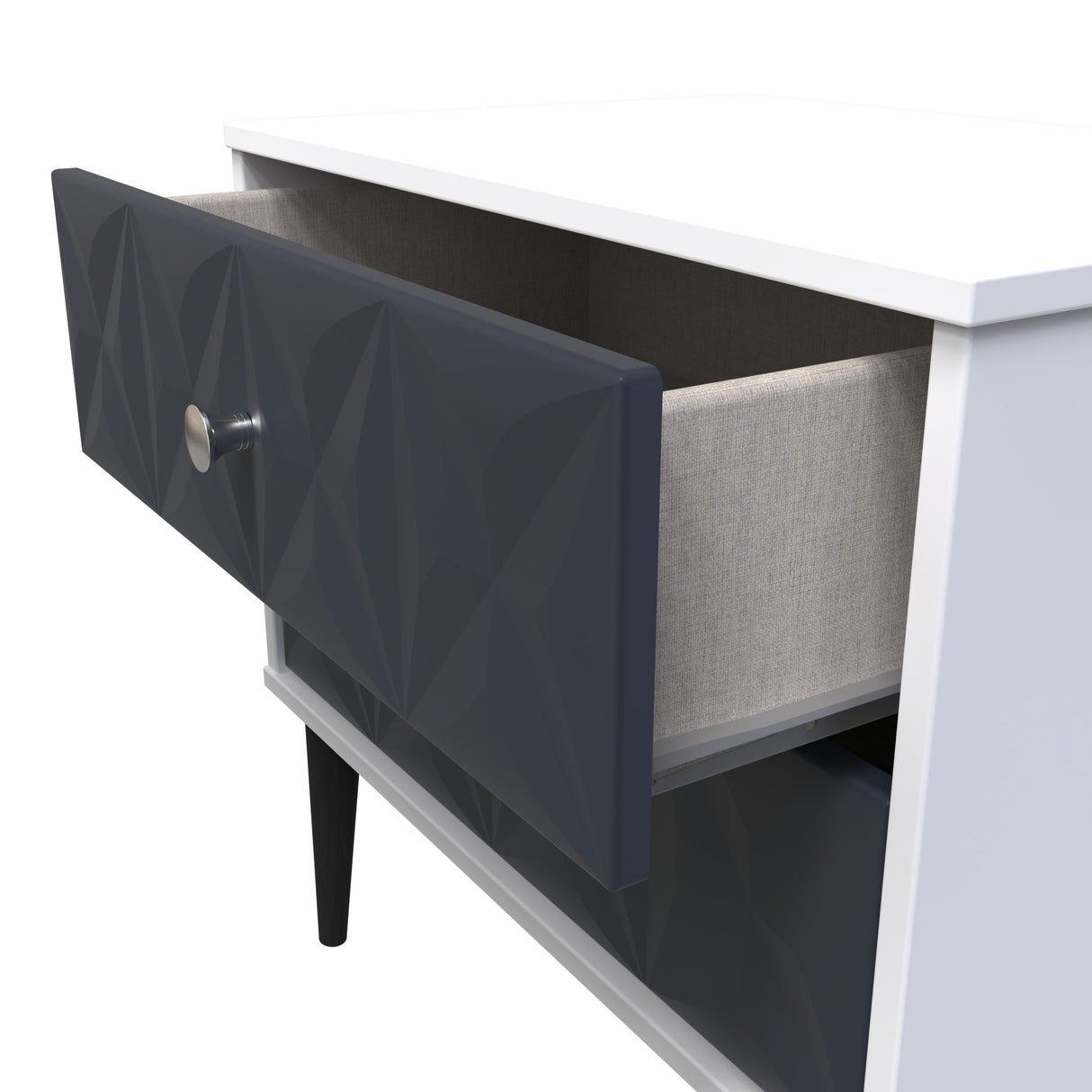 Pixel 2 Drawer Midi Chest with Dark Scandinavian Legs - Welcome Furniture