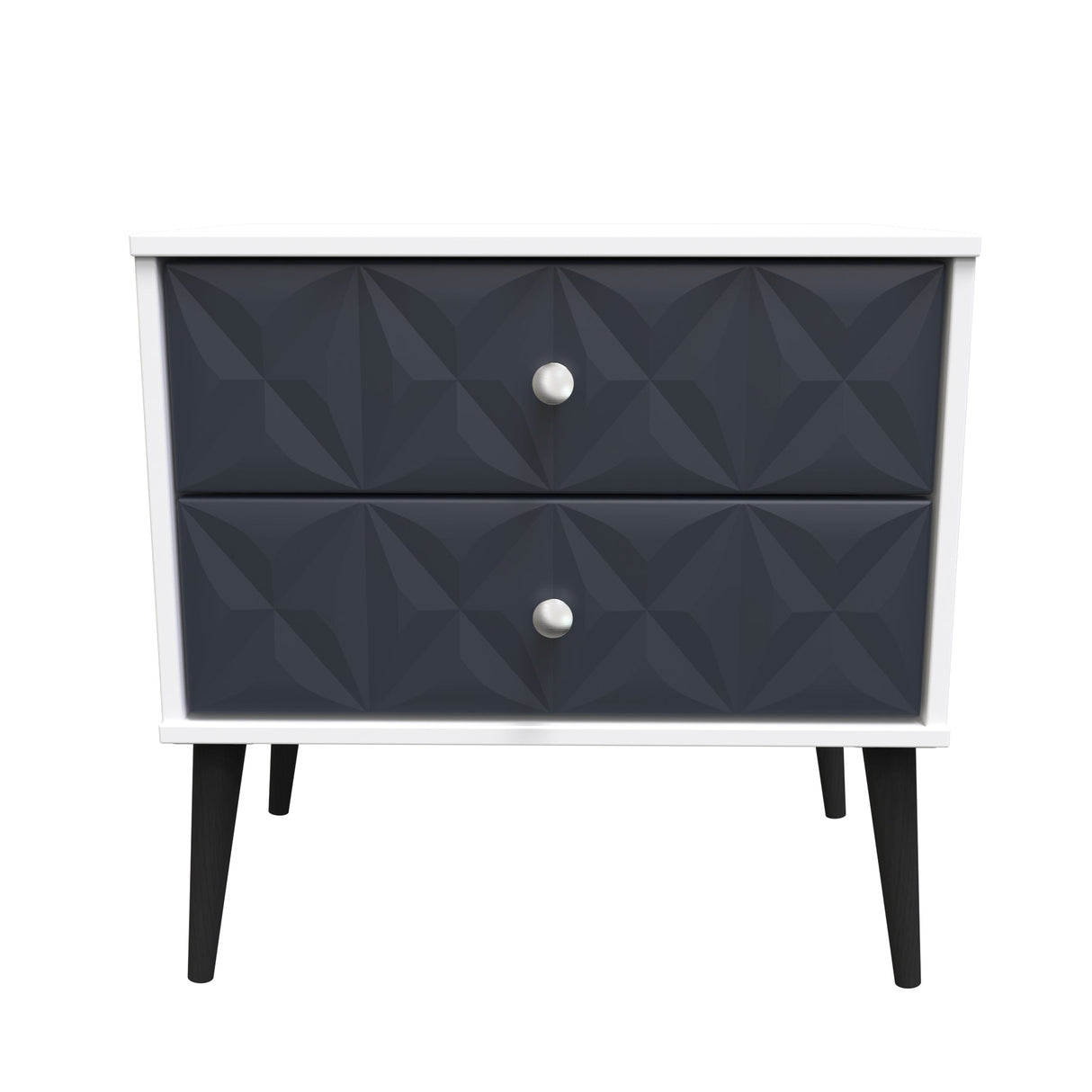 Pixel 2 Drawer Midi Chest with Dark Scandinavian Legs - Welcome Furniture