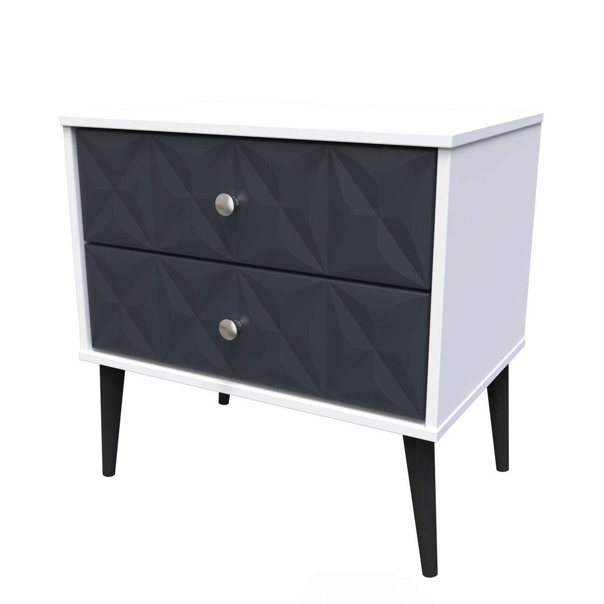 Pixel 2 Drawer Midi Chest with Dark Scandinavian Legs - Welcome Furniture