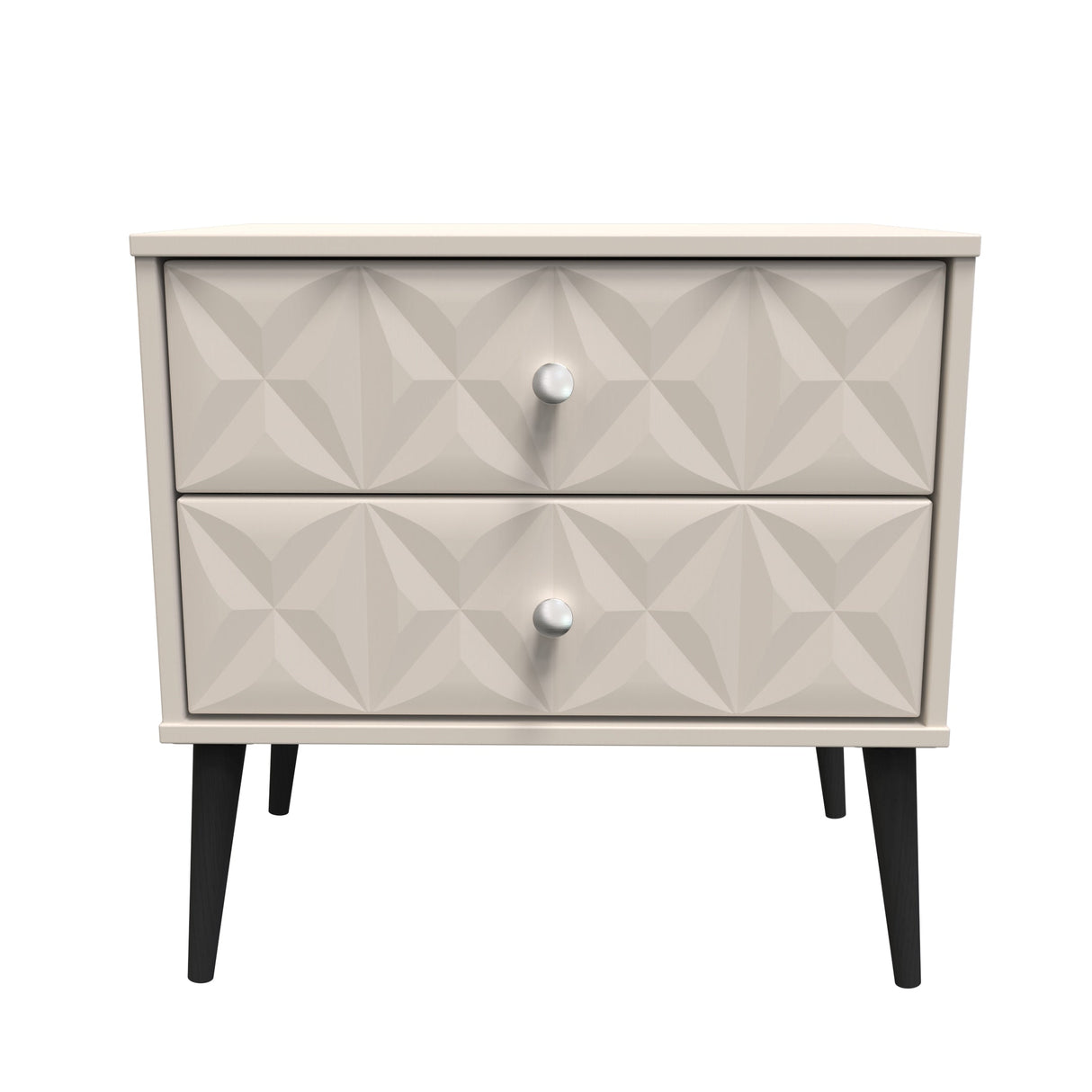 Pixel 2 Drawer Midi Chest with Dark Scandinavian Legs - Welcome Furniture