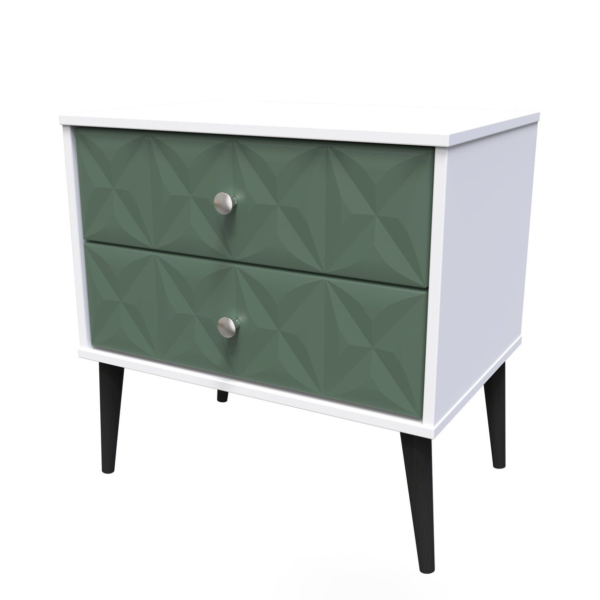 Pixel 2 Drawer Midi Chest with Dark Scandinavian Legs - Welcome Furniture