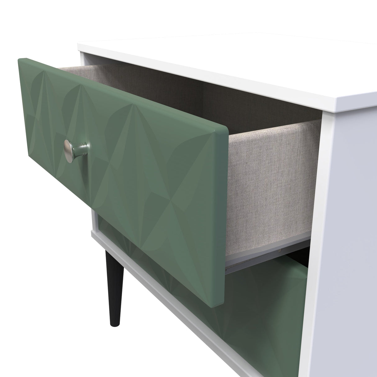 Pixel 2 Drawer Midi Chest with Dark Scandinavian Legs - Welcome Furniture