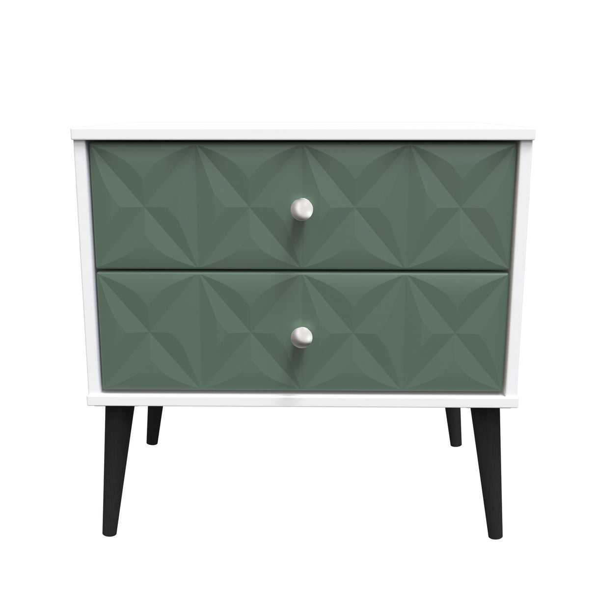 Pixel 2 Drawer Midi Chest with Dark Scandinavian Legs - Welcome Furniture