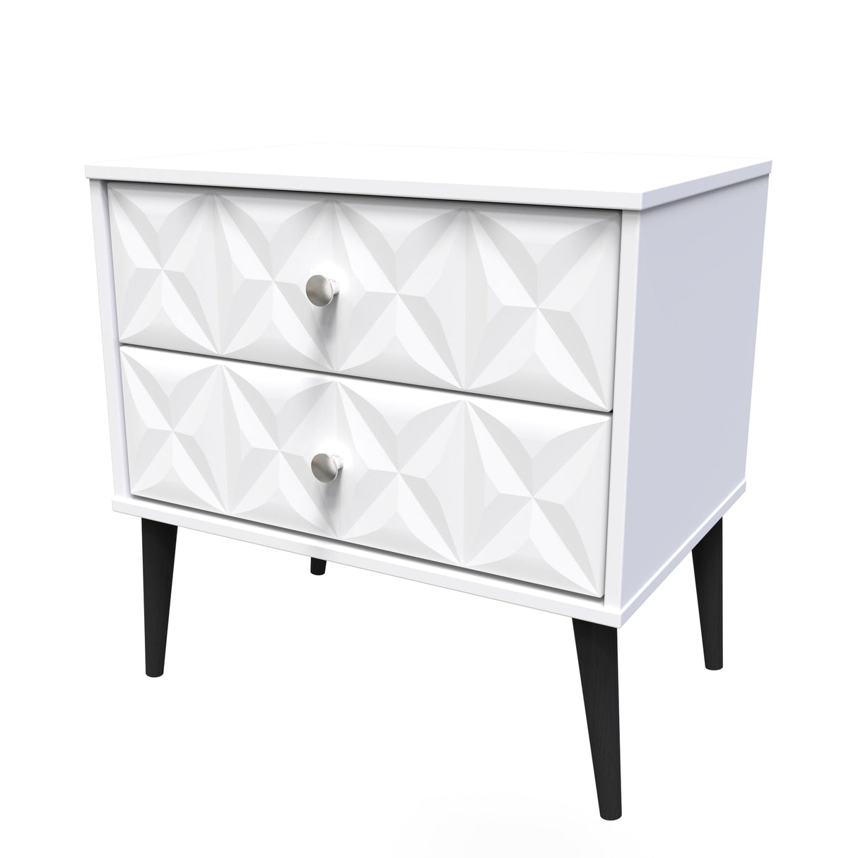 Pixel 2 Drawer Midi Chest with Dark Scandinavian Legs - Welcome Furniture