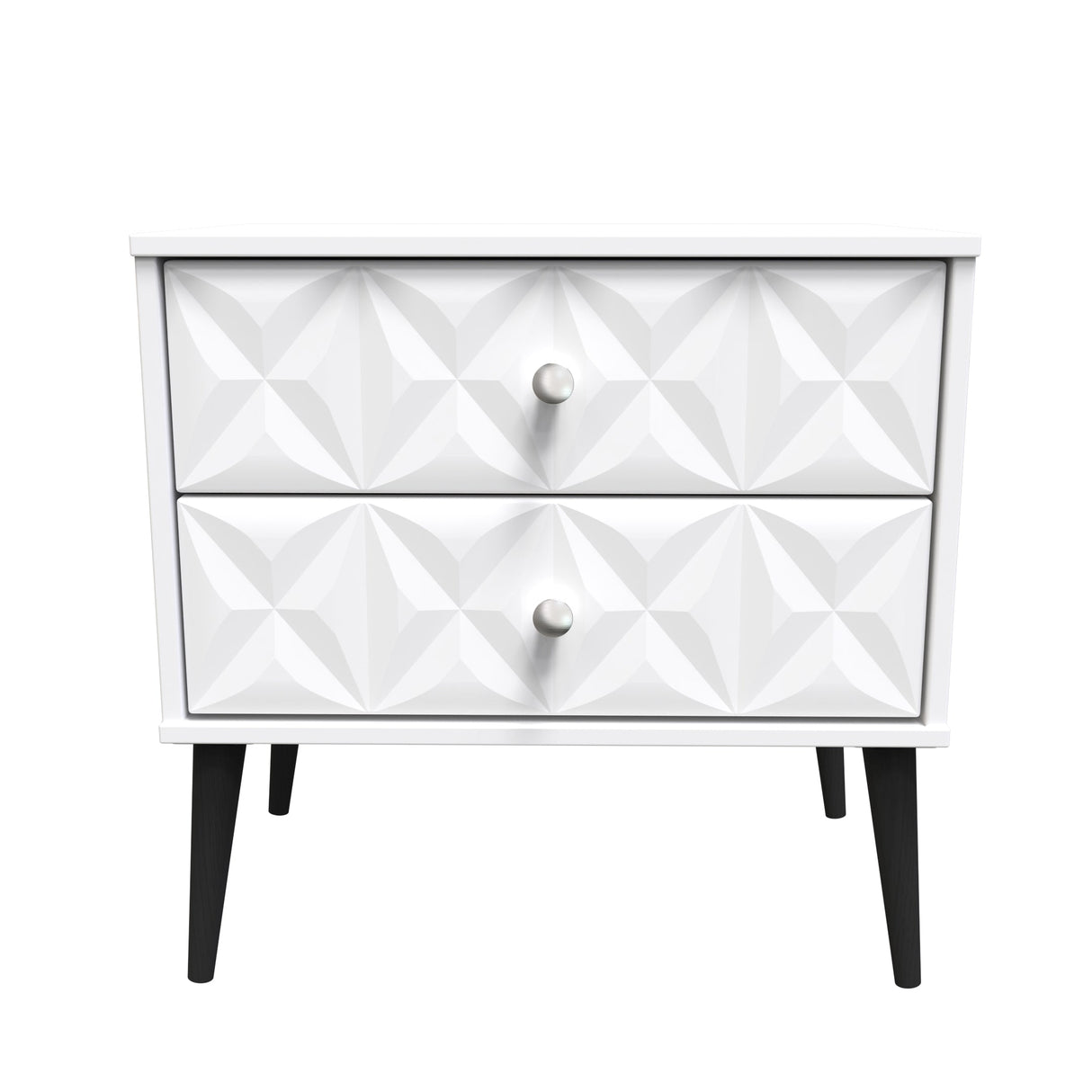 Pixel 2 Drawer Midi Chest with Dark Scandinavian Legs - Welcome Furniture