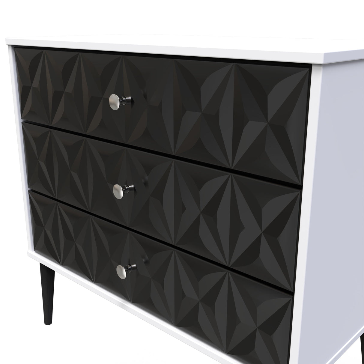 Pixel 3 Drawer Chest with Dark Scandinavian Legs - Welcome Furniture