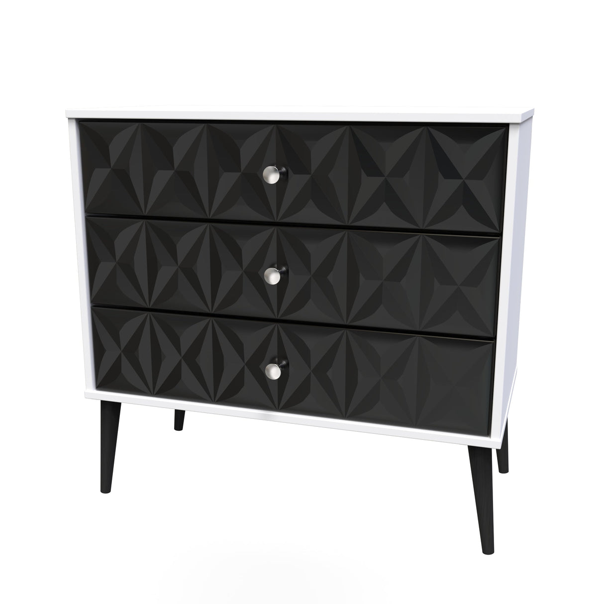 Pixel 3 Drawer Chest with Dark Scandinavian Legs - Welcome Furniture