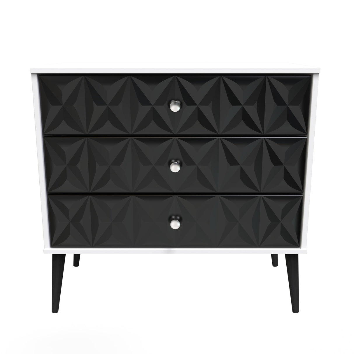 Pixel 3 Drawer Chest with Dark Scandinavian Legs - Welcome Furniture
