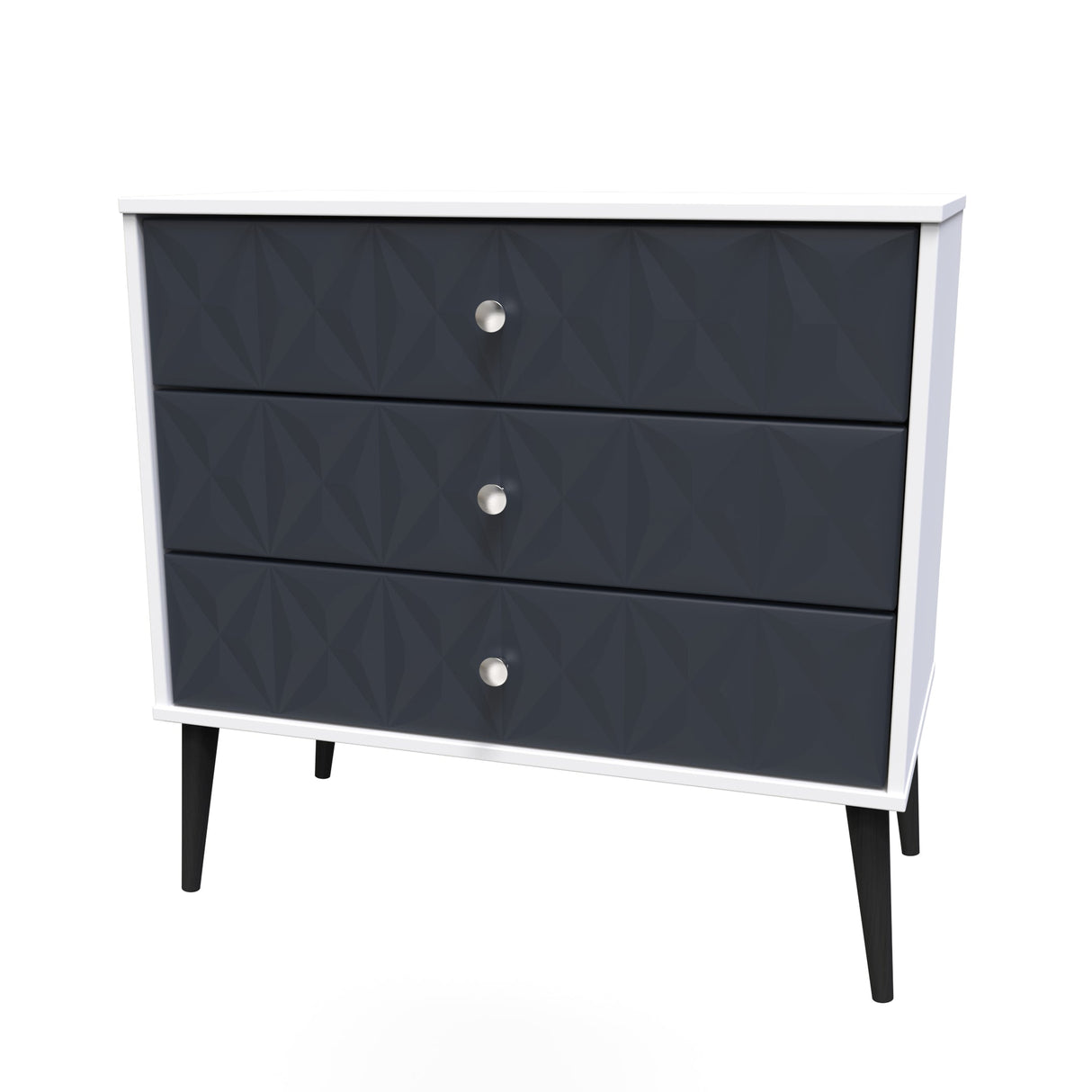 Pixel 3 Drawer Chest with Dark Scandinavian Legs - Welcome Furniture
