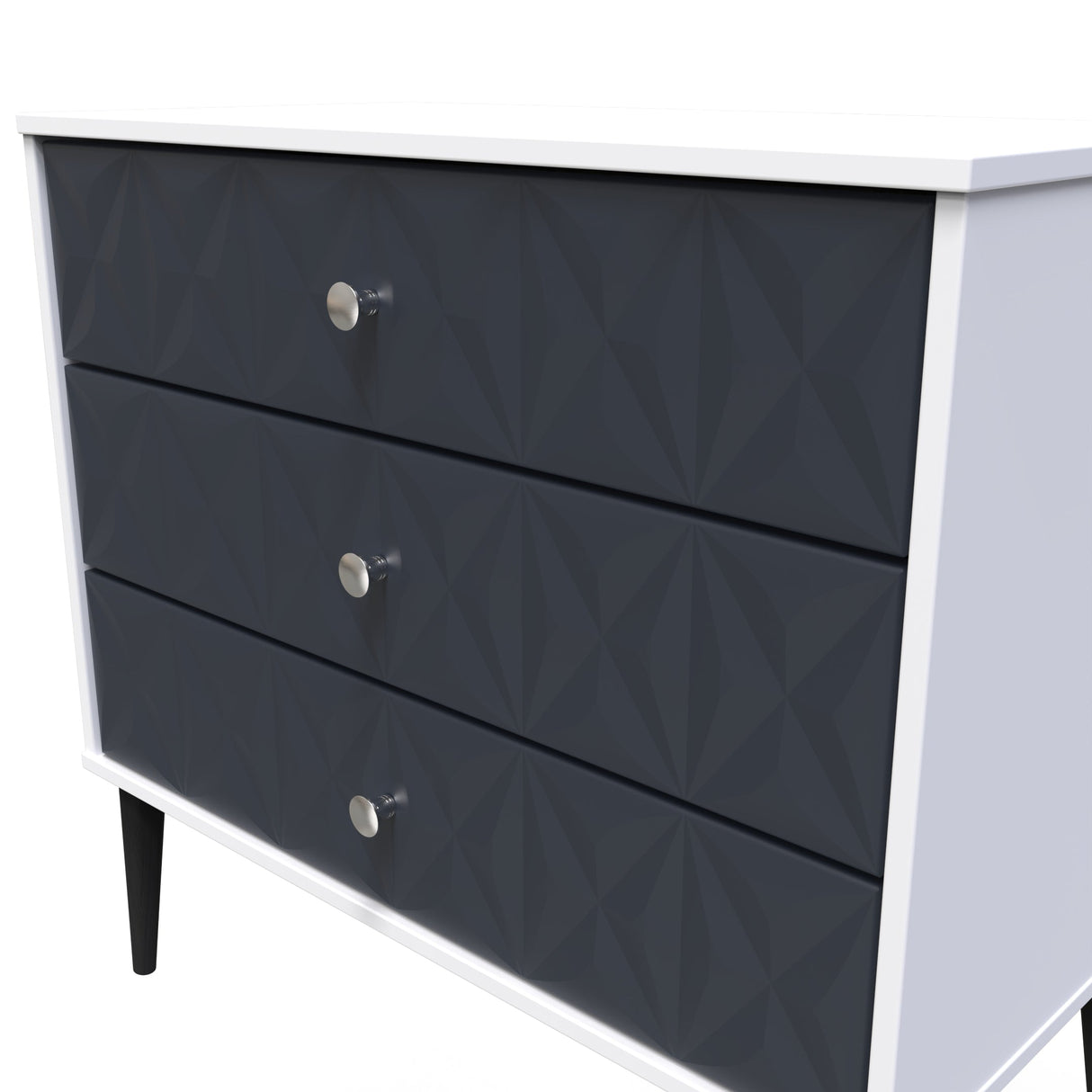 Pixel 3 Drawer Chest with Dark Scandinavian Legs - Welcome Furniture