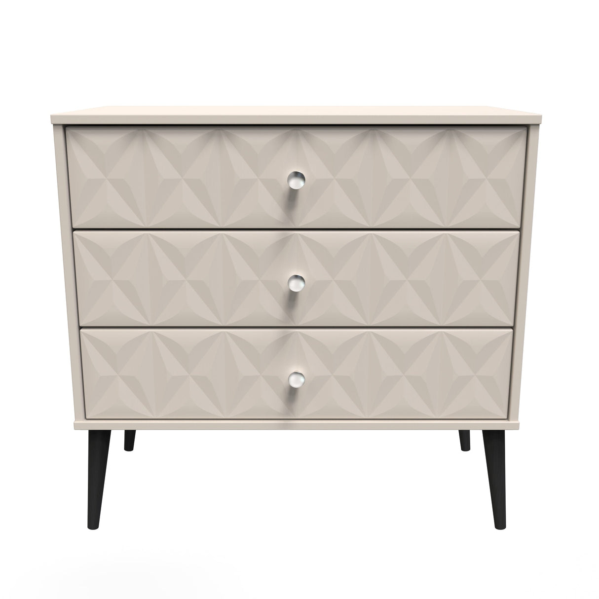 Pixel 3 Drawer Chest with Dark Scandinavian Legs - Welcome Furniture