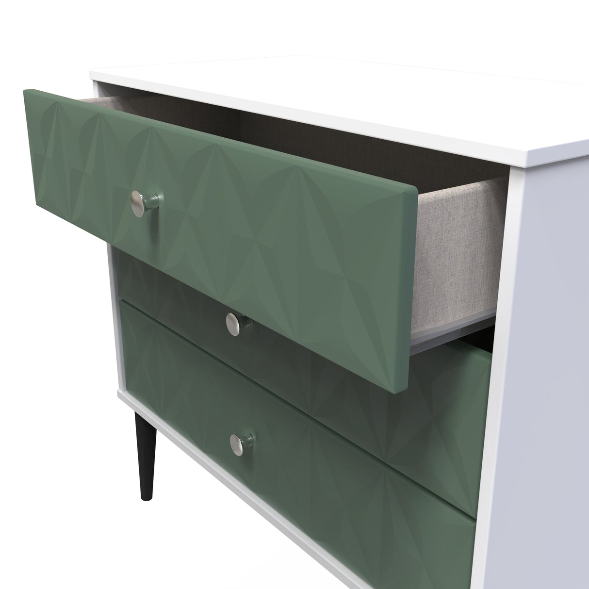 Pixel 3 Drawer Chest with Dark Scandinavian Legs - Welcome Furniture