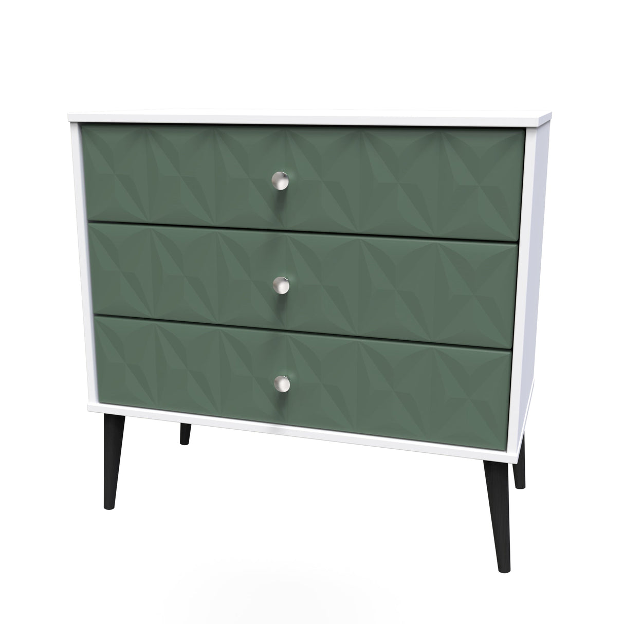 Pixel 3 Drawer Chest with Dark Scandinavian Legs - Welcome Furniture