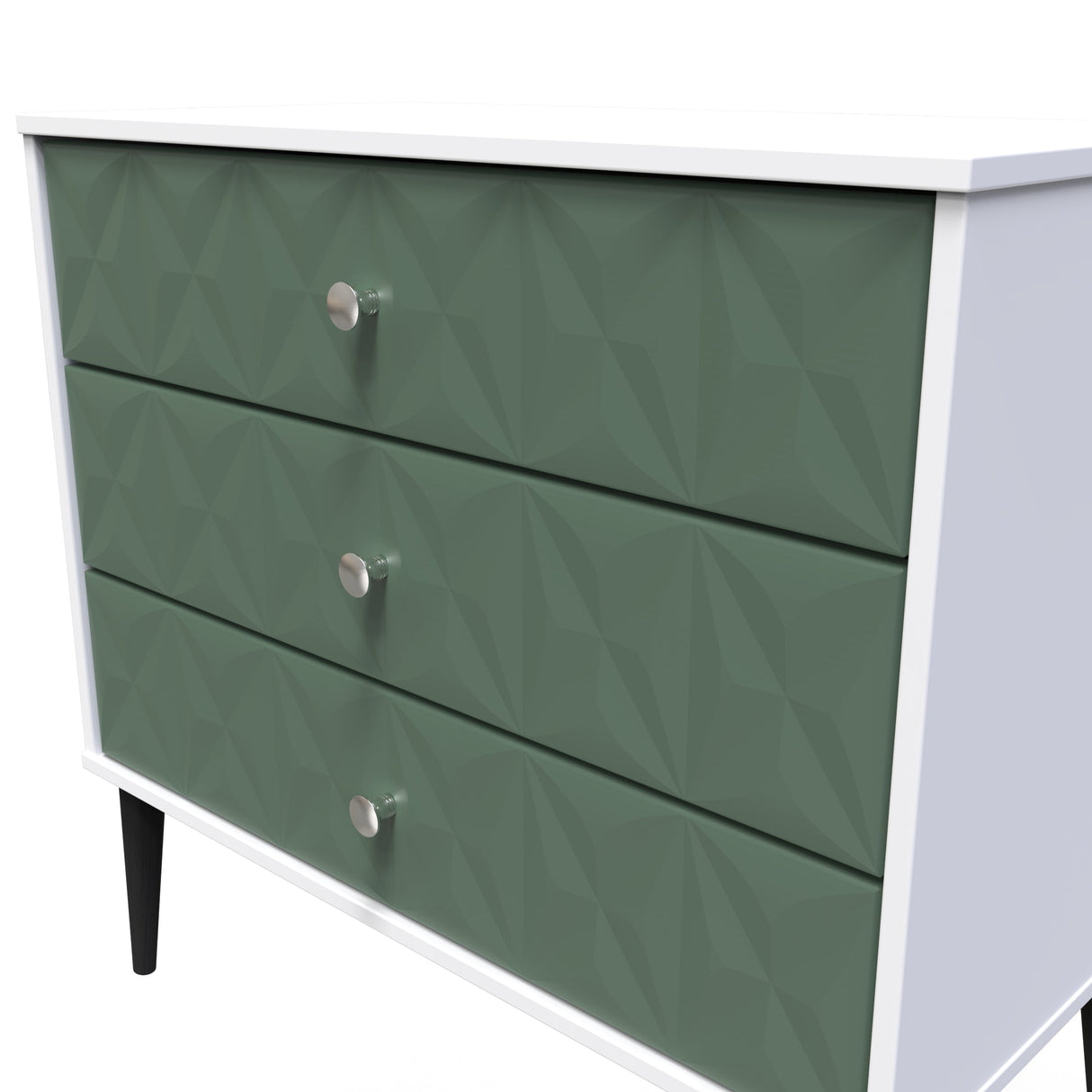 Pixel 3 Drawer Chest with Dark Scandinavian Legs - Welcome Furniture