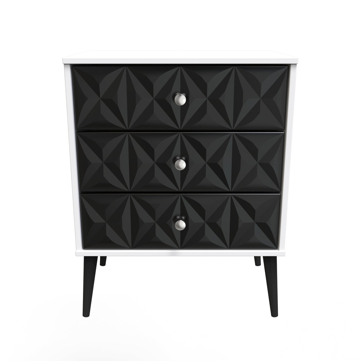 Pixel 3 Drawer Midi Chest with Dark Scandinavian Legs - Welcome Furniture