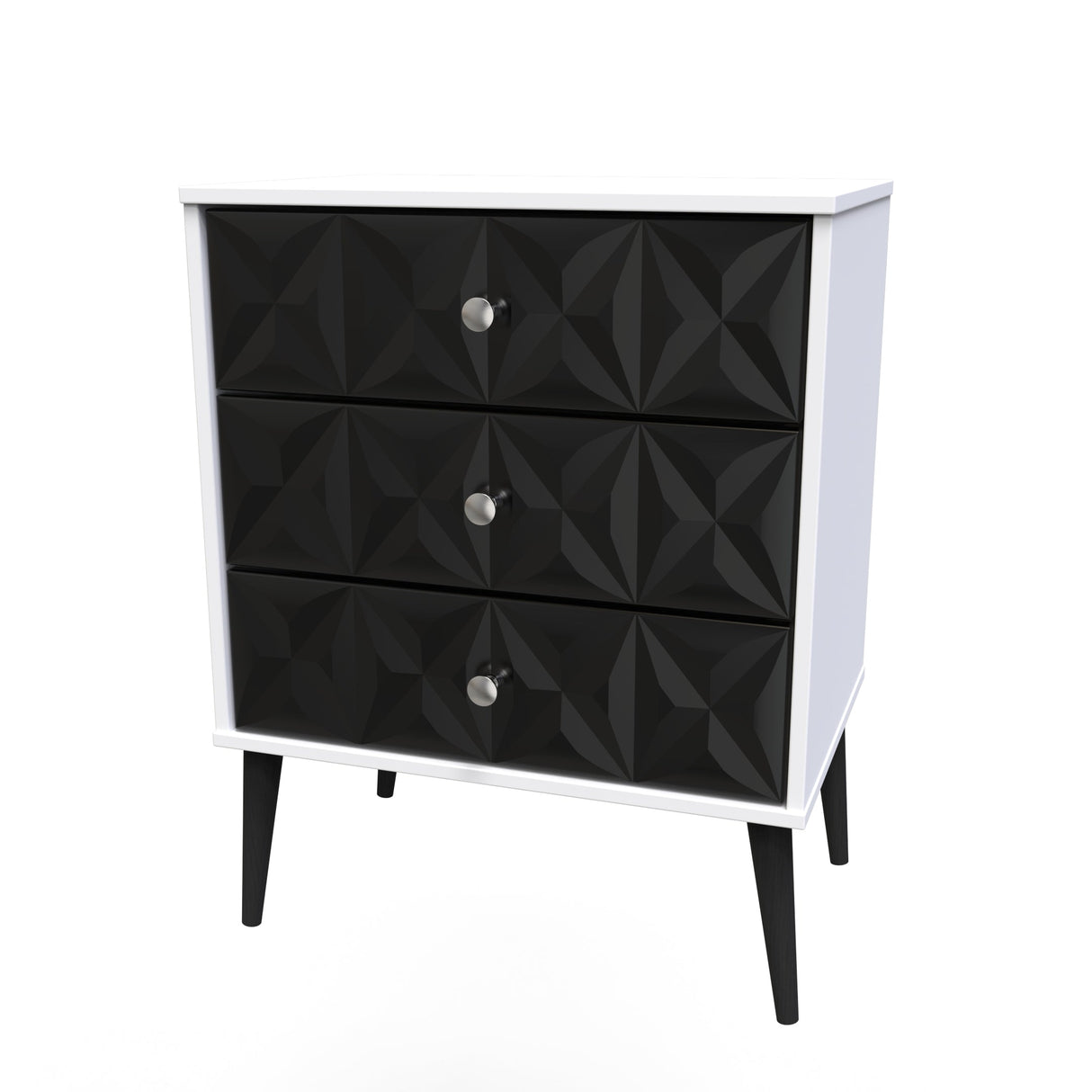 Pixel 3 Drawer Midi Chest with Dark Scandinavian Legs - Welcome Furniture