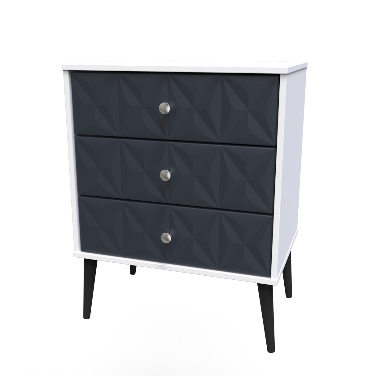 Pixel 3 Drawer Midi Chest with Dark Scandinavian Legs - Welcome Furniture