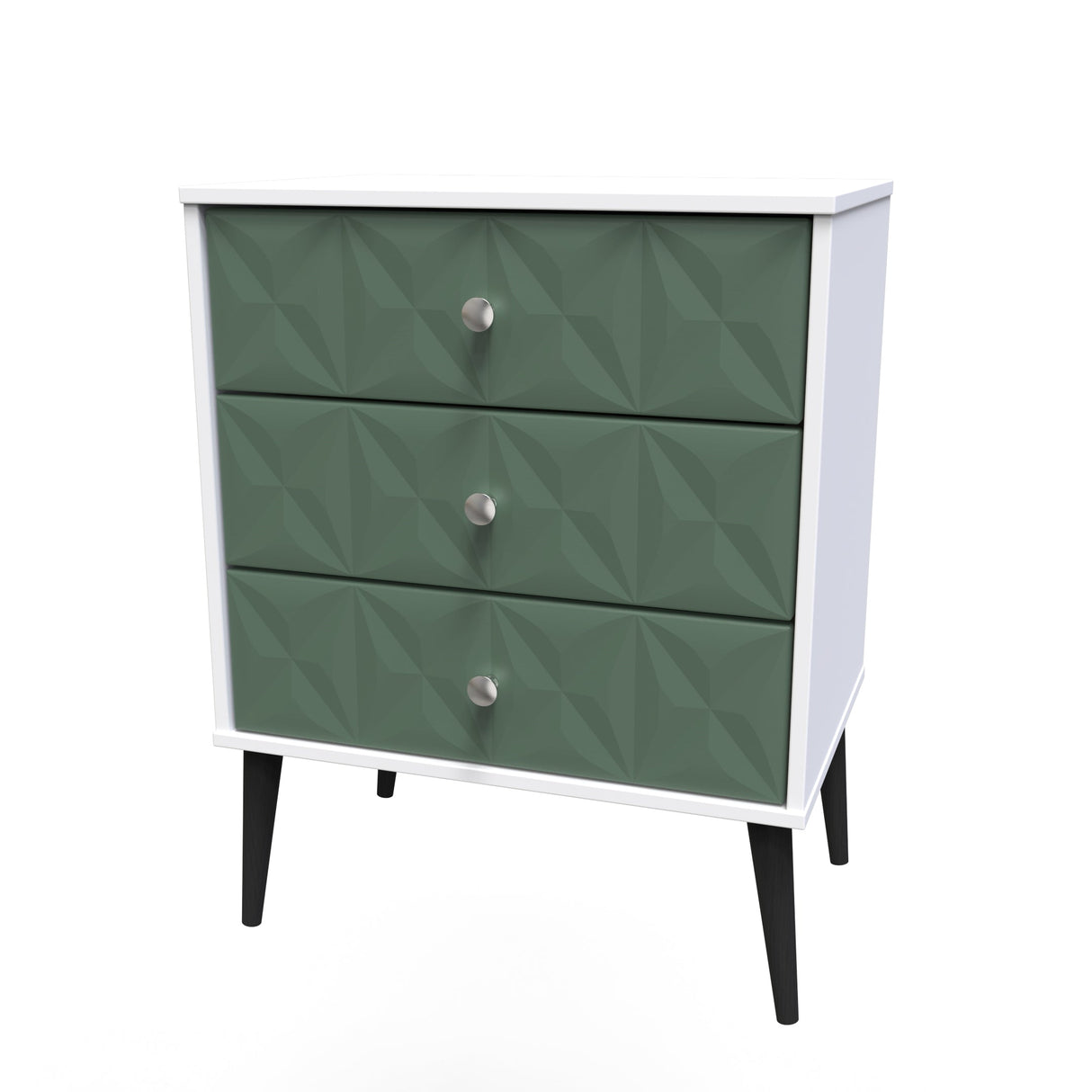 Pixel 3 Drawer Midi Chest with Dark Scandinavian Legs - Welcome Furniture