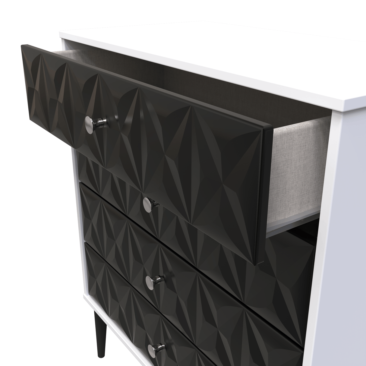 Pixel 4 Drawer Chest with Dark Scandinavian Legs - Welcome Furniture