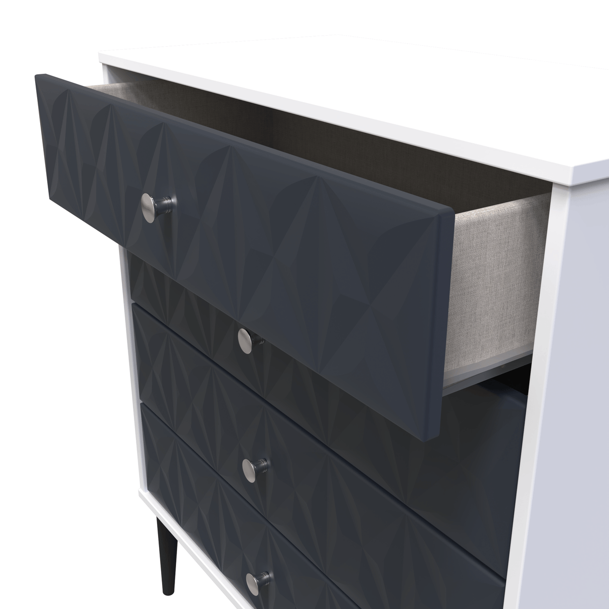 Pixel 4 Drawer Chest with Dark Scandinavian Legs - Welcome Furniture