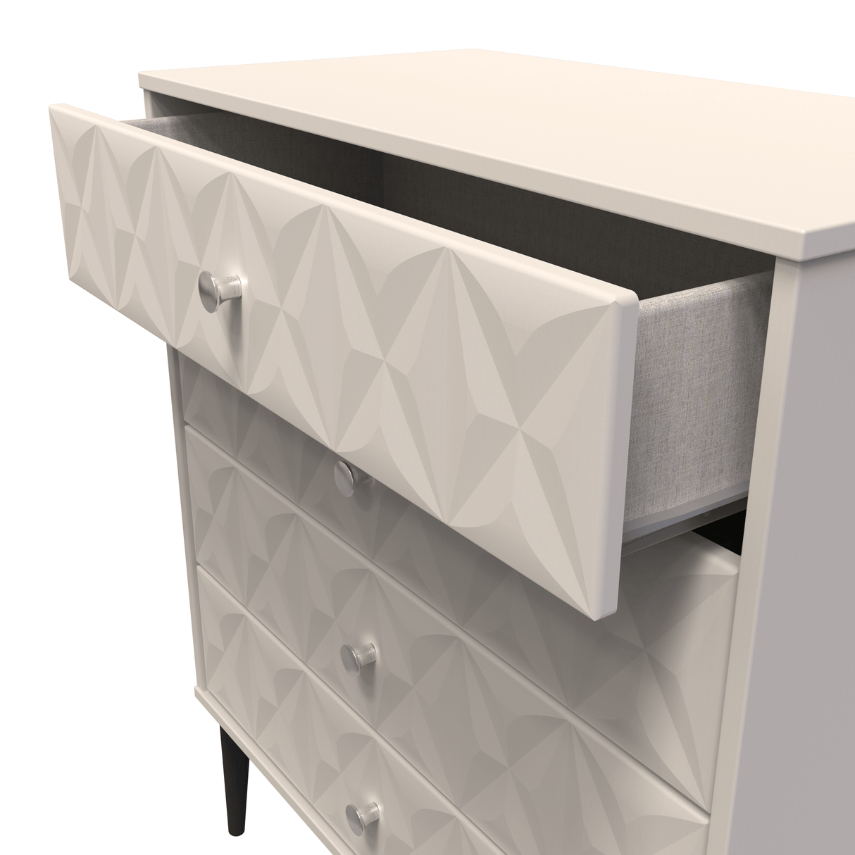 Pixel 4 Drawer Chest with Dark Scandinavian Legs - Welcome Furniture