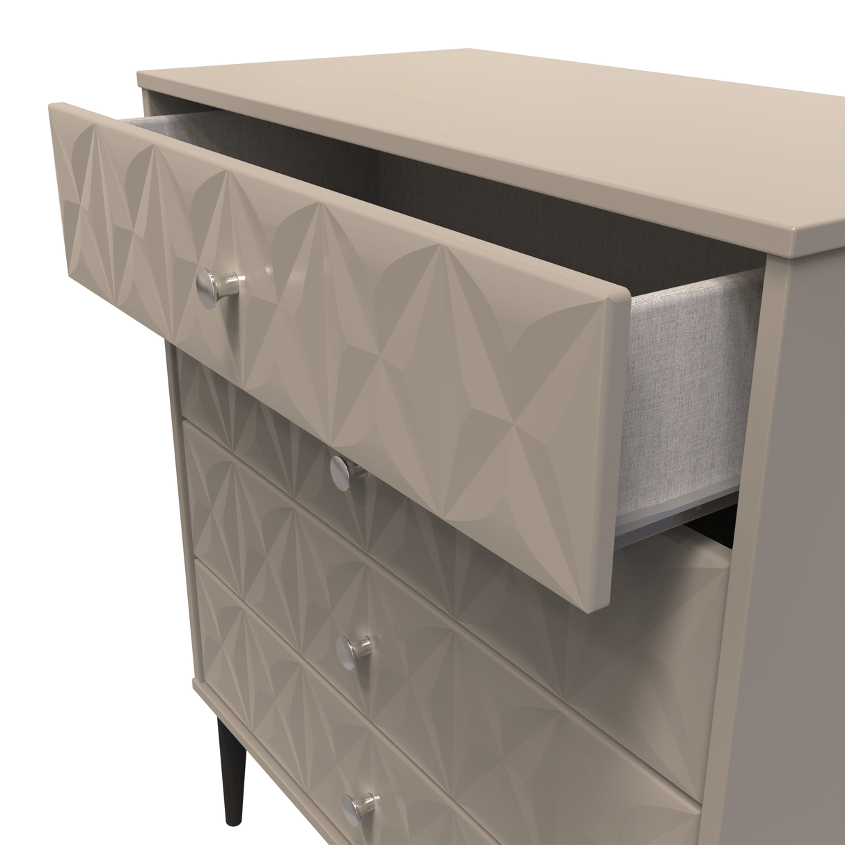 Pixel 4 Drawer Chest with Dark Scandinavian Legs - Welcome Furniture