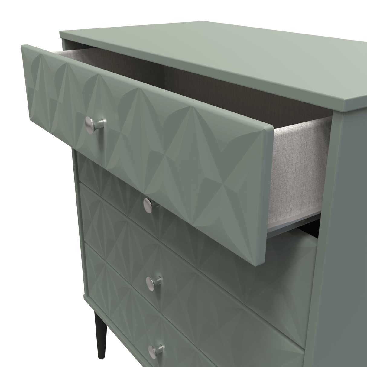 Pixel 4 Drawer Chest with Dark Scandinavian Legs - Welcome Furniture