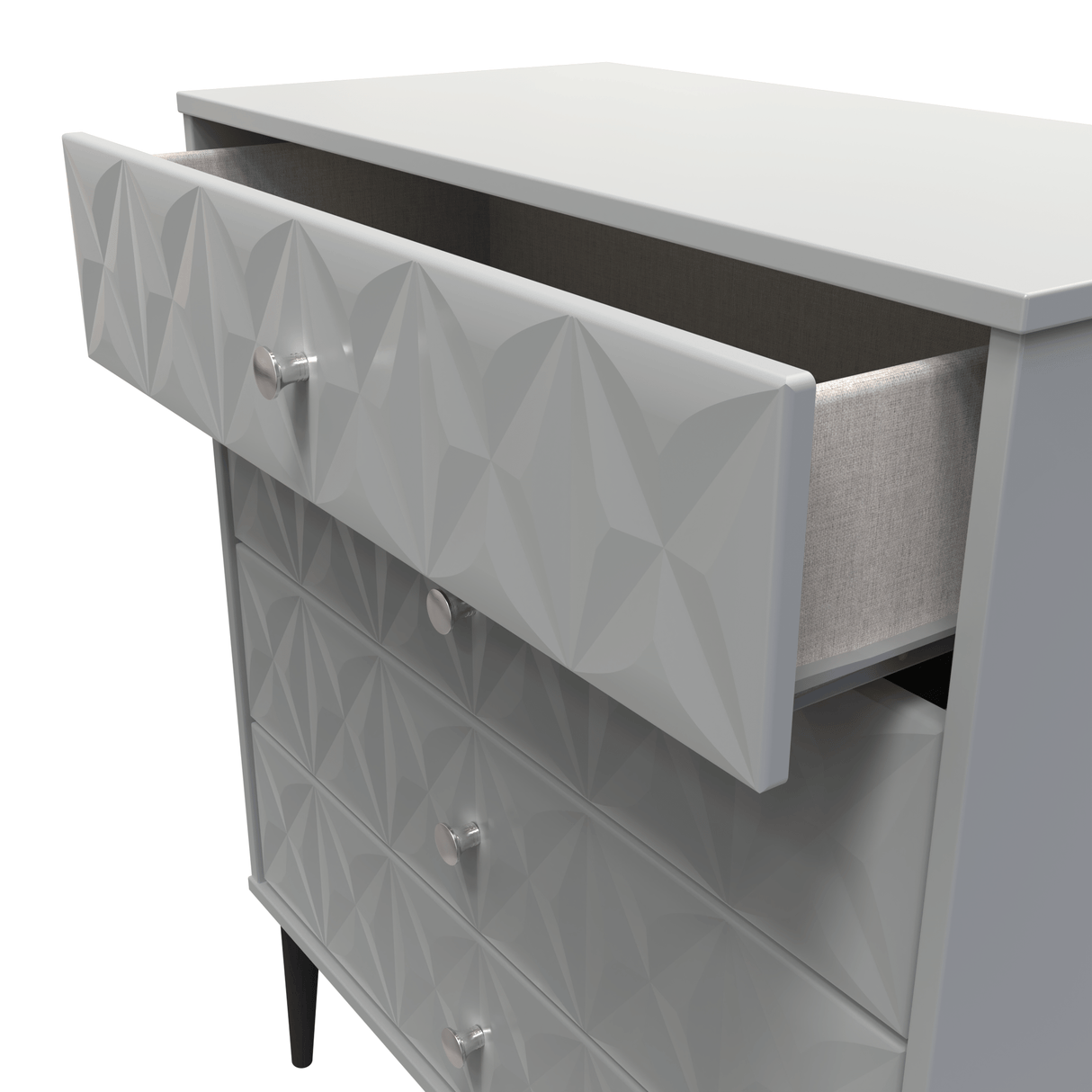 Pixel 4 Drawer Chest with Dark Scandinavian Legs - Welcome Furniture