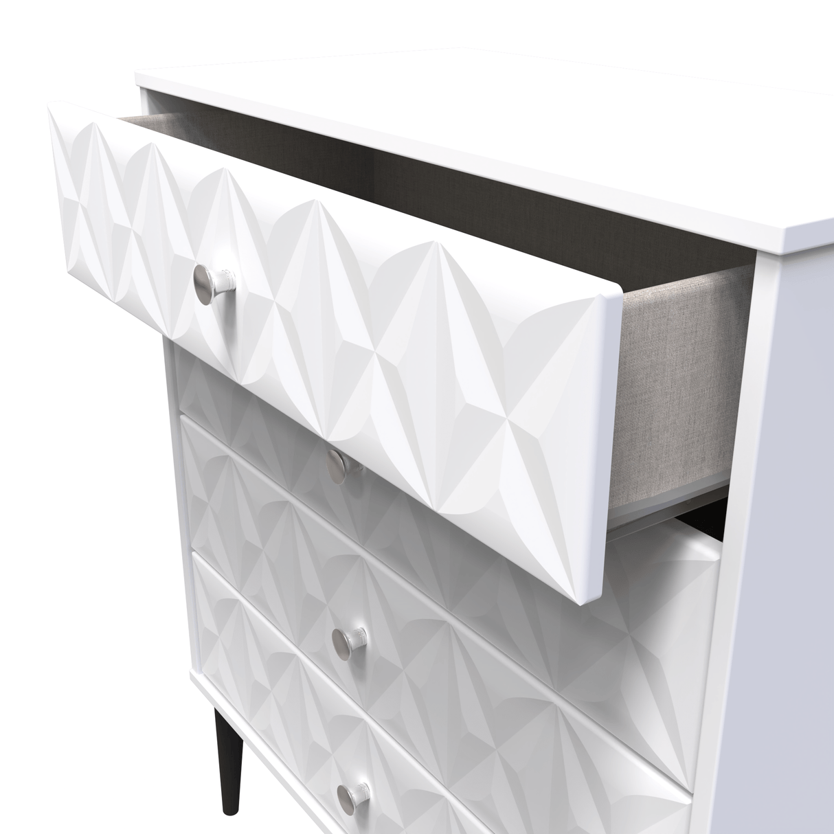 Pixel 4 Drawer Chest with Dark Scandinavian Legs - Welcome Furniture