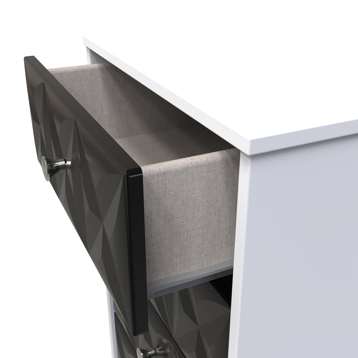 Pixel 5 Drawer Bedside Cabinet with Dark Scandinavian Legs - Welcome Furniture