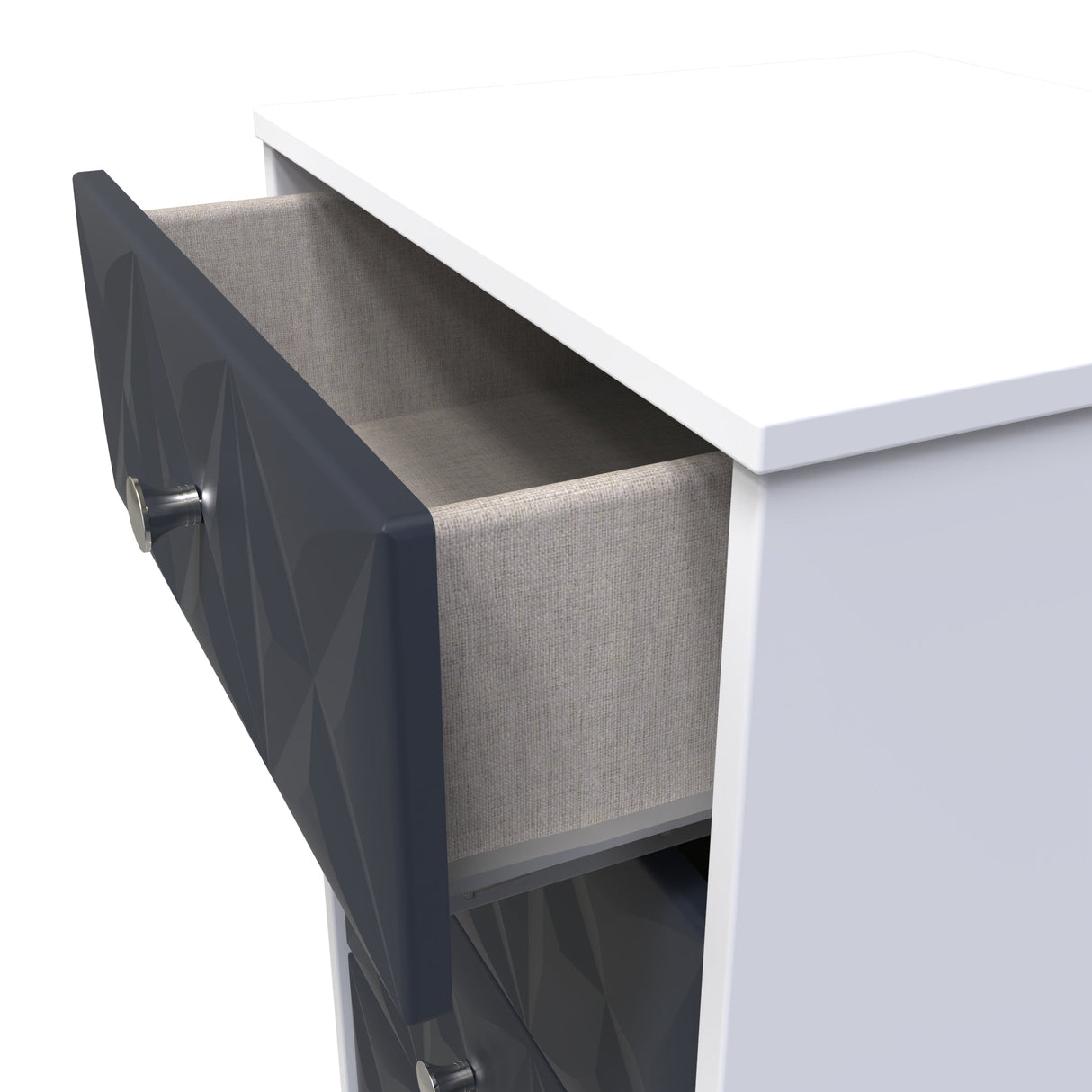 Pixel 5 Drawer Bedside Cabinet with Dark Scandinavian Legs - Welcome Furniture