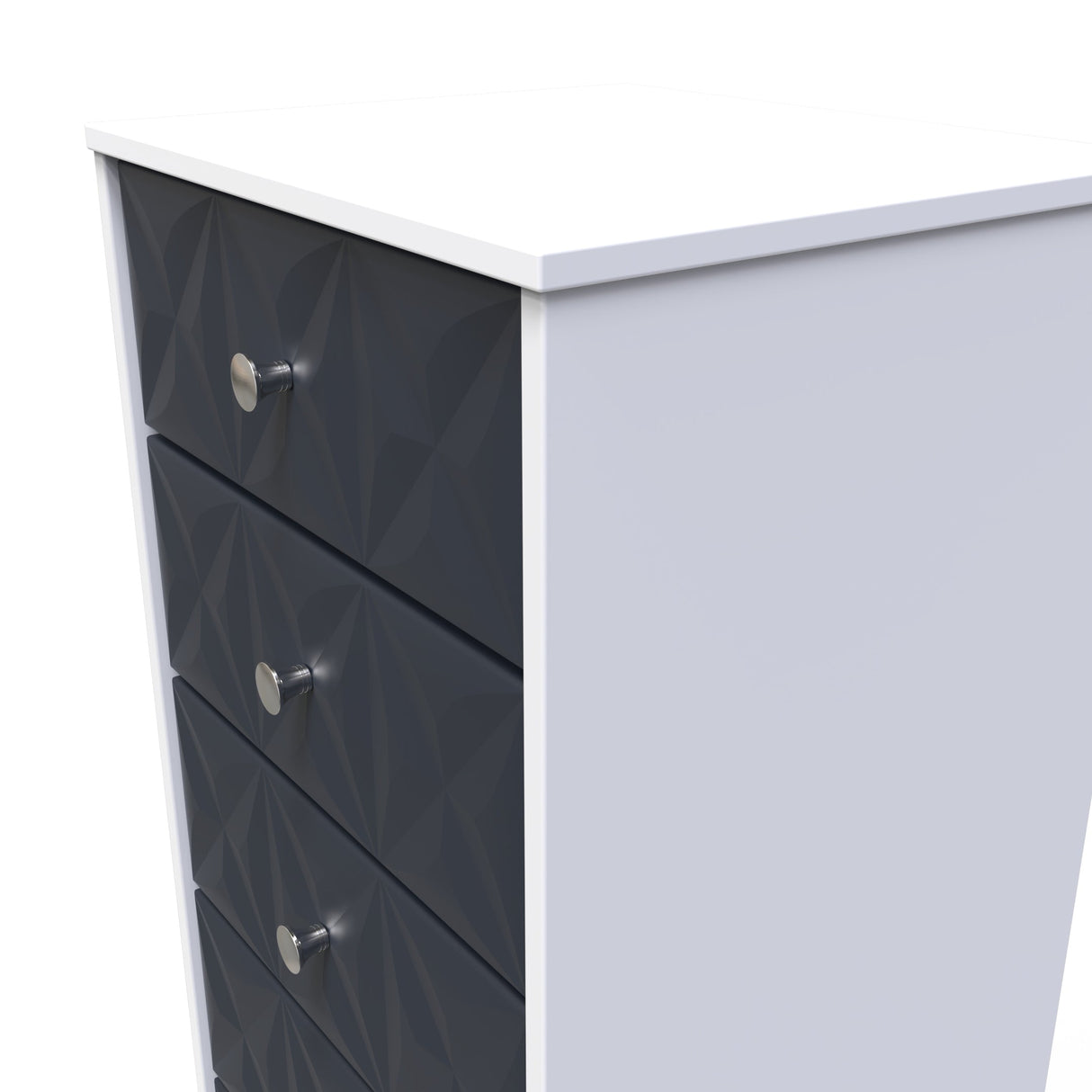 Pixel 5 Drawer Bedside Cabinet with Dark Scandinavian Legs - Welcome Furniture