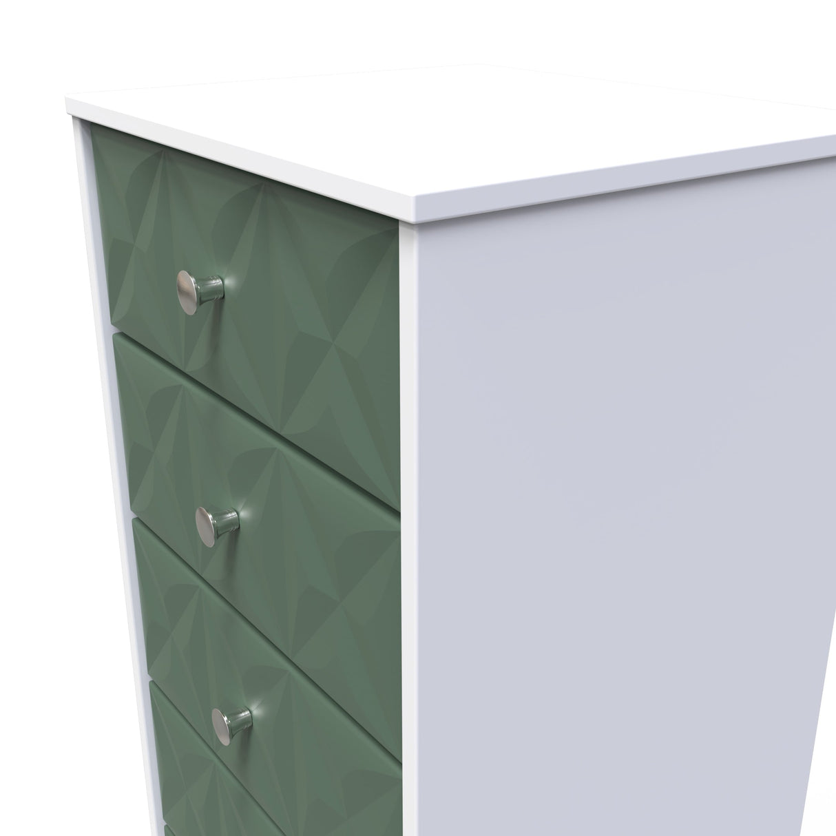 Pixel 5 Drawer Bedside Cabinet with Dark Scandinavian Legs - Welcome Furniture