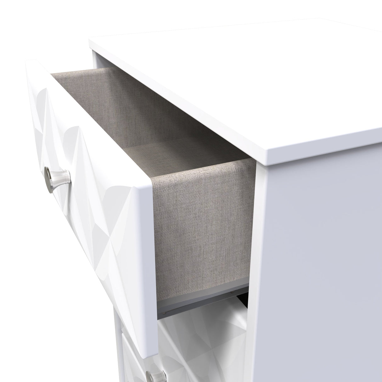 Pixel 5 Drawer Bedside Cabinet with Dark Scandinavian Legs - Welcome Furniture