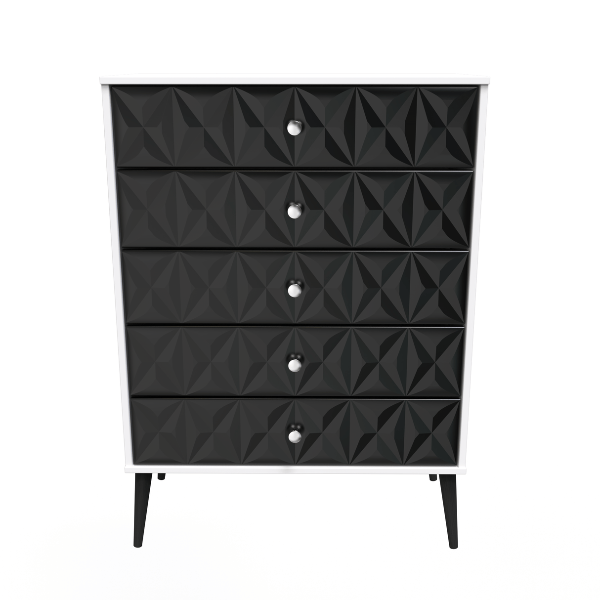 Pixel 5 Drawer Chest with Dark Scandinavian Legs - Welcome Furniture