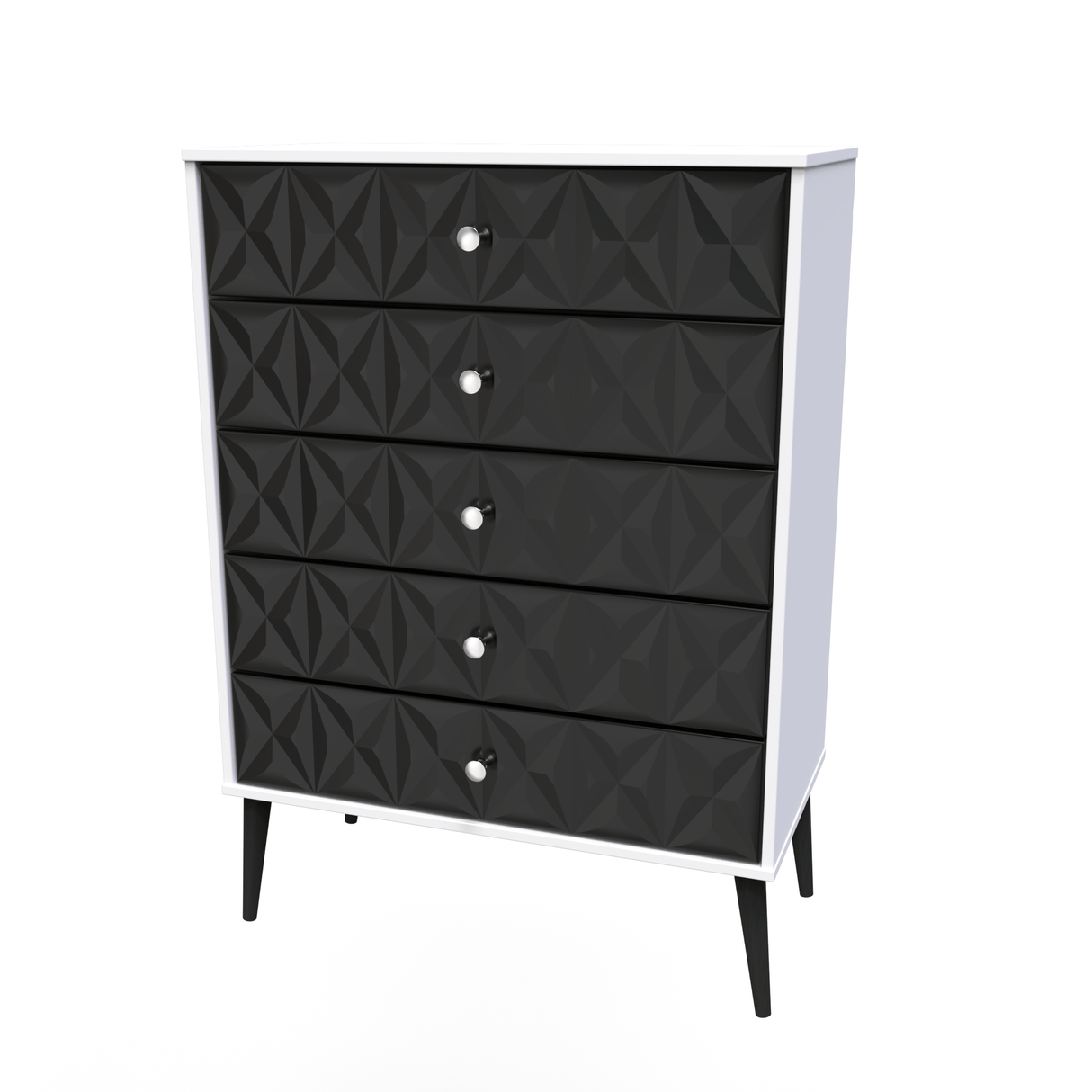 Pixel 5 Drawer Chest with Dark Scandinavian Legs - Welcome Furniture
