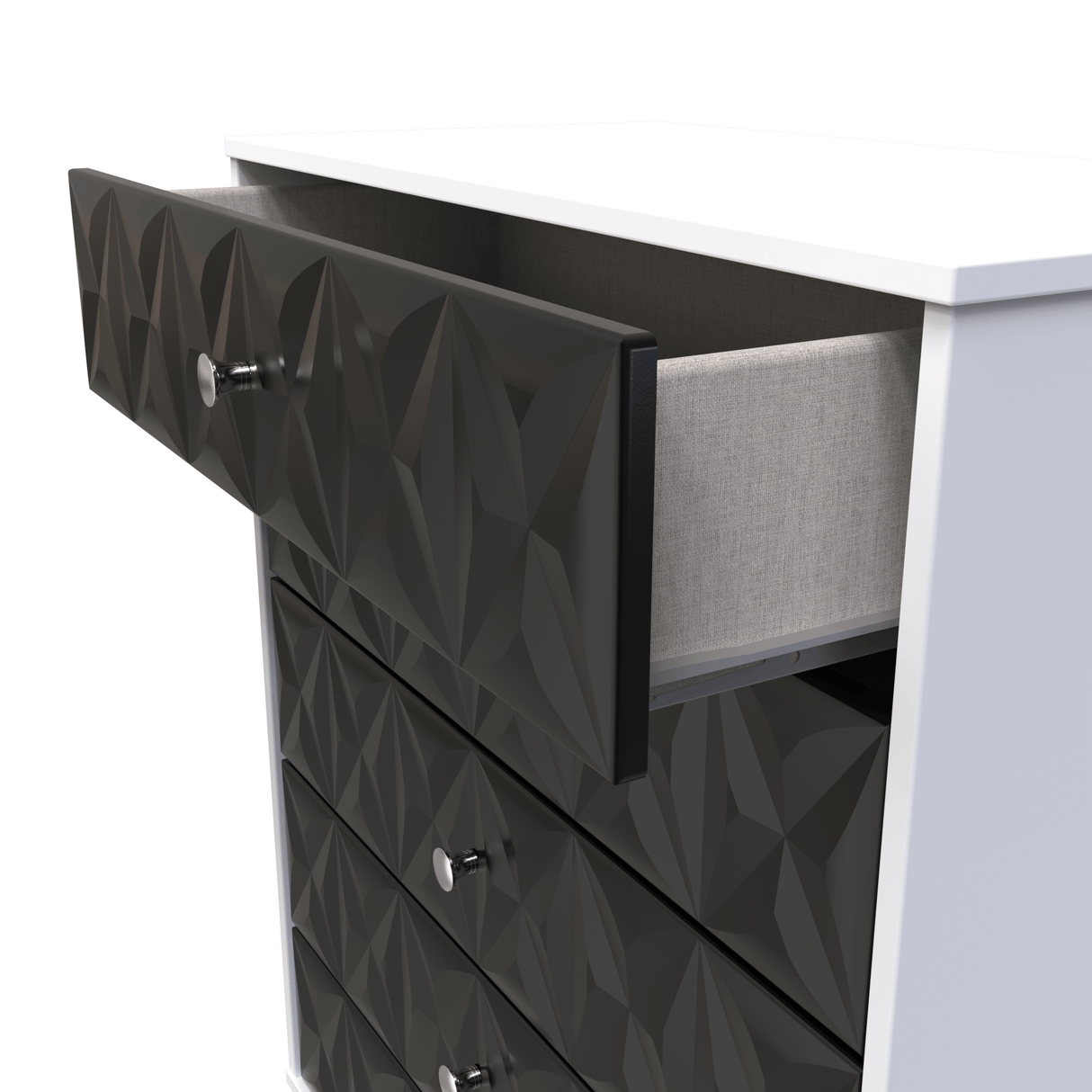 Pixel 5 Drawer Chest with Dark Scandinavian Legs - Welcome Furniture