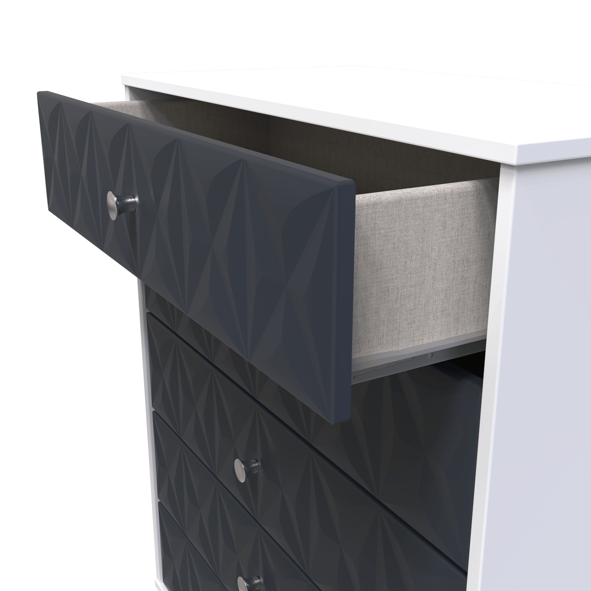 Pixel 5 Drawer Chest with Dark Scandinavian Legs - Welcome Furniture