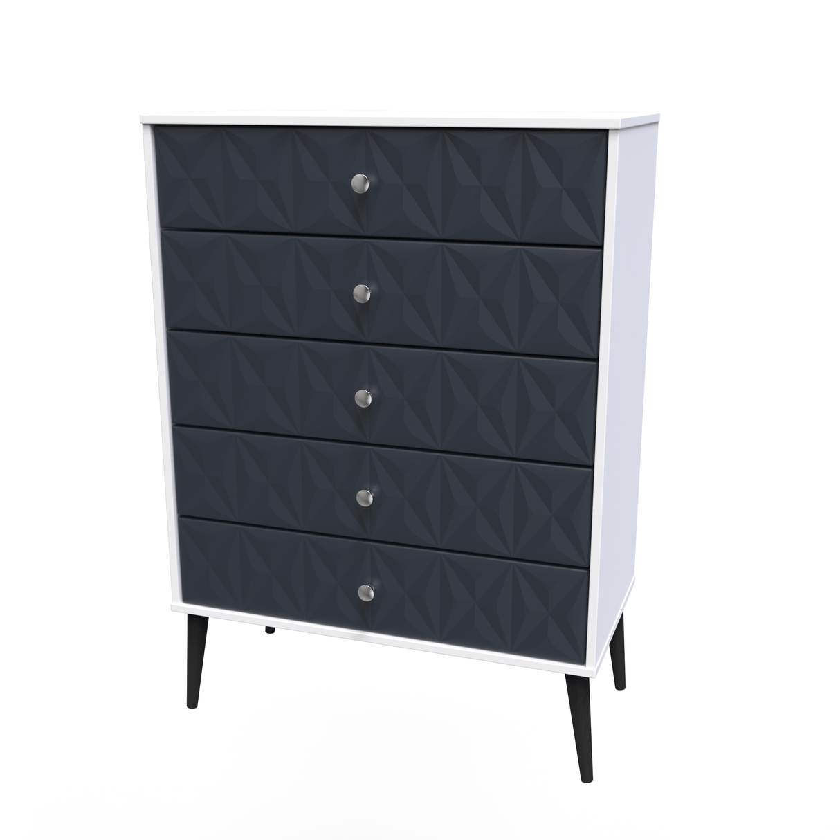 Pixel 5 Drawer Chest with Dark Scandinavian Legs - Welcome Furniture