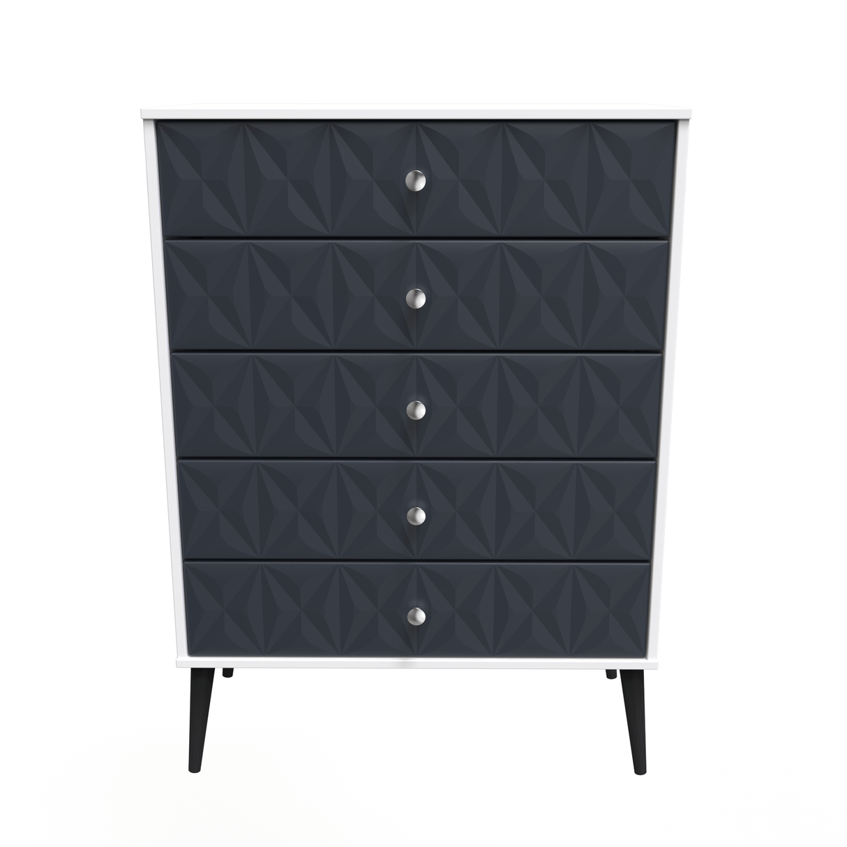 Pixel 5 Drawer Chest with Dark Scandinavian Legs - Welcome Furniture